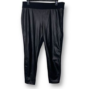 AVA & VIV Faux Leather Ponte Leggings Black Sz 1X